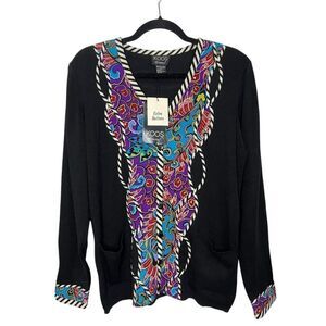 KOOS of Course Silk Button Cardigan Sweater Women’s Medium NEW